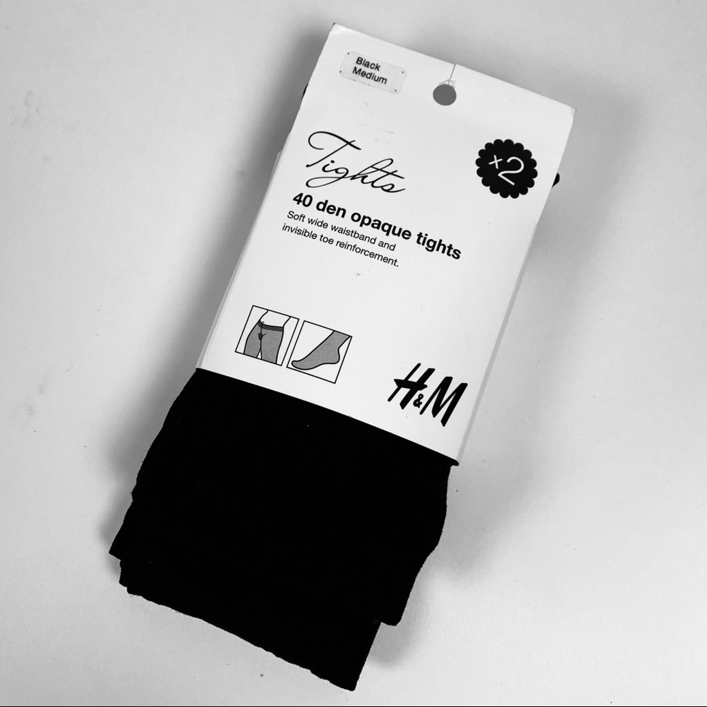 H&M Opaque Tights Medium Black (2 Pack)